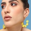 SOHI Women's Yellow Flower Drop Earrings - 3 of 3