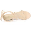 Allegra K Women's Open Toe Lace Up Strappy Bow Back Low Wedges Sandals - 4 of 4