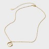 14K Gold Dipped Crystal and Mother of Pearl Circle Spinner Initial Necklace - A New Day™ - 3 of 4