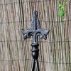 58" Tall Iron Fleur-De-Lis Garden  Trellis Tool Black Powder Coat Finish- Achla Designs - 4 of 4