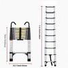 Syemin Ladders Telescoping Ladder Heavy Duty Aluminum with Non-Slip, Folding Portable Ladder with Hooks, Extension Ladder, Silver, 18.11"*2.6"*29.92" - 2 of 4