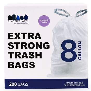 Plasticplace Simplehuman®* Code Q Compatible Drawstring Trash Bags, 13-17  Gallon (200 Count), Lavender & Soft Vanilla Scented : Target