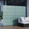 PexFix 72 in. x 47 in. Green Metal Freestanding Privacy Screen Garden Fence For Deck Patio Balcony Outdoor Privacy Panel Louvered Design - 4 of 4
