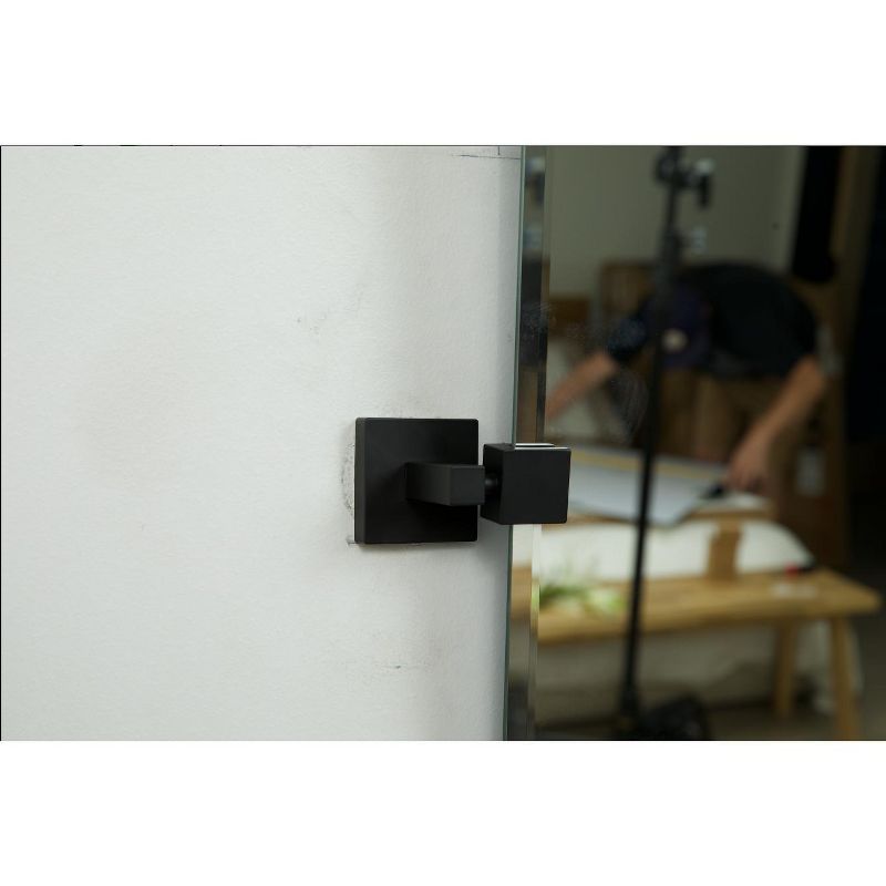 Hamilton Hills 24" x 36 " Frameless Pivot Wall Mirror With Matte Black Squared Wall Brackets, 4 of 6