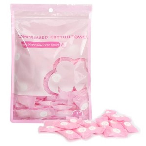 Compressed Towels – 100-Pack Portable Coin Tissue Wipes, Disposable Cotton Face Towels for Travel, Camping, Outdoor, Beauty & Home Use - 1 of 4