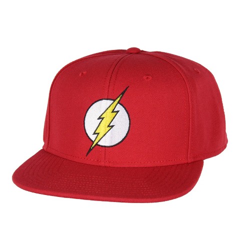 DC Comics The Flash Golden Lightning Logo Red Baseball Shirt