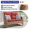 POCASSY 50" Wide Wicker Outdoor Loveseat Sofa with Weather Resistant Yellow Rattan for Porch, Balcony - 3 of 4
