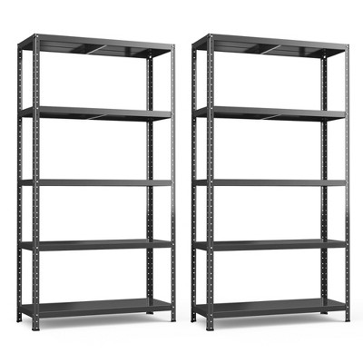 Costway 5-tier Metal Shelving Unit Adjustable Heavy-duty Utility Storage  Rack Silver : Target