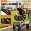 Munora 4-Wheel Pet Stroller with Brakes, 66 lbs Capacity Dog Stroller, Detachable Carrier & Storage Basket for Small to Medium Dogs, Black - 2 of 4
