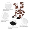 Brown Cow Skin Women Printed Crew Socks Funny Funky Socks Soft Polyester Novelty Gifts for Artists Men - 4 of 4