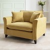 46.9"W Chenille Fabric Upholstered Oversized Accent Armchair, Comfy Single Sofa with Pillow - ModernLuxe - 2 of 4
