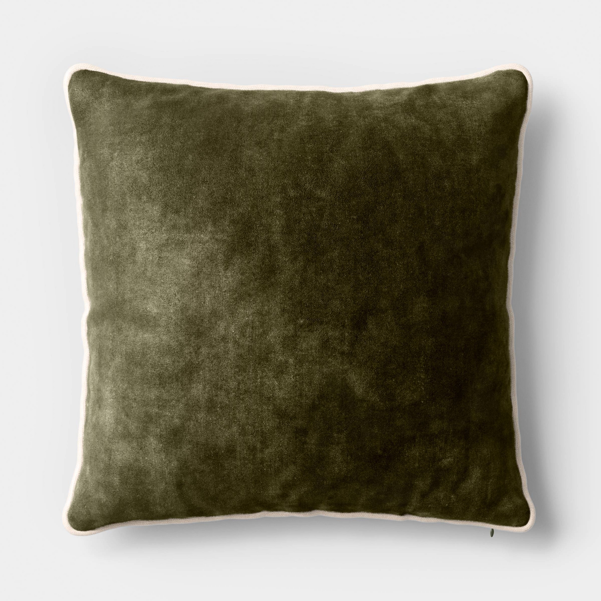 Square Cotton Velvet Throw Pillow Dark Green - Threshold™