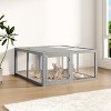 Folding Chicken Coop & Rabbit Hutch, Portable Chicken Cage Pens with Top & Side Opening Doors, Small Animal Playpen, No Assembly Required - 2 of 4
