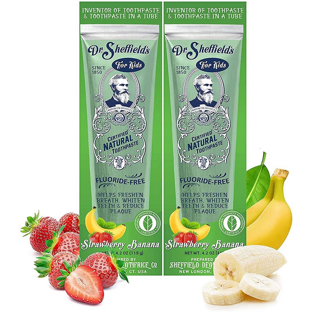Photos - Toothpaste / Mouthwash Dr. Sheffield's Certified Natural Kids Toothpaste - Strawberry Banana - 4.