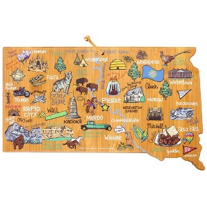 Totally Bamboo South Dakota Fish Kiss Cutting Board: Lightweight Bamboo, Hand Wash, Multicolored, 16"x9.75" - 1 of 4