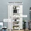 Aghana Digitals Rustic Industrial Freestanding Storage Cabinet with 4 Doors, 4 Shelves, - 4 of 4