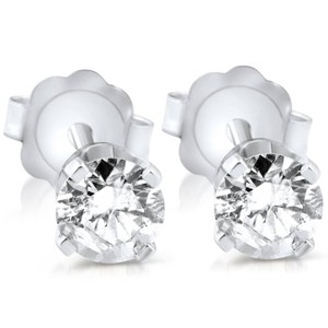 Pompeii3 3/8ct Diamond Studs 14K White Gold - 1 of 4