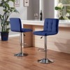 FONTOI 2 PCS Bar Stools, Counter Height Bar Stools, Square Cushion Bar Stools with Back, Footstool, Blue, 20.08"*37.01"*17.32" - 2 of 4