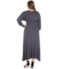 Plus Size V-Neck Long Sleeve Maxi Dress - 24seven Comfort Apparel™ - 3 of 4
