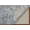Light Blue and Silver Abstract Hand Woven Worn Faded Area Rug - 4 of 4