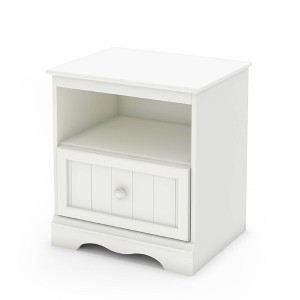 South Shore Savannah 1-Drawer Kids' Nightstand  Pure White - 1 of 4