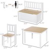 Aghana Digitals Kids 4-Piece Activity Set: Pinewood Table, 2 High Back Chairs & Storage Bench, - 3 of 4