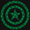 Girl's Marvel St. Patrick's Day Green Plaid Captain America Shield T-Shirt - 2 of 4