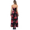 Women Strapless Maxi Boho Vintage Summer Beach Floral Print Hawaiian Party Long Dress - 4 of 4