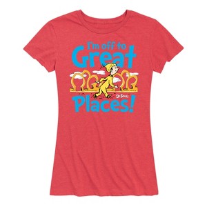 Women's - Dr. Seuss - I'm Off To Great Places Short Sleeve Graphic T-Shirt - 1 of 4