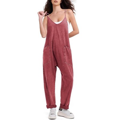 EXLURA Womens Casual Summer Jumpsuits Denim Trendy Fashion Overalls with Pockets