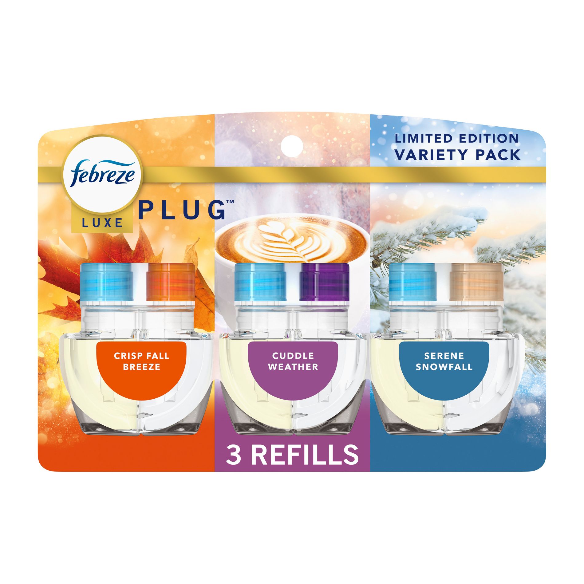 Febreze Luxe Plug Air Freshener Refills - Mixed Premium Holiday - 2.63 fl oz/3ct
