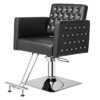 Karl Home Black Modern Heavy Duty Hydraulic Swivel Hair Stylist Salon Chair with Curved Armrests - 3 of 4