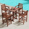 Tangkula Patio Bar Stools Set of 4 Tall Adirondack Chair w/ Backrest Armrests & Footrests - 2 of 4