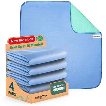 Improvia Washable Underpads, Heavy Absorbency Reusable Bedwetting Incontinence Pads - Blue