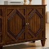 Okak 65.2in Mid Century Sideboard Buffet Cabinet, Accent Cabinet with 4 Door and 4 Shelves, Storage Cabinet for Living Room, Entryway, Office, Walnut - 3 of 4