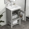 ALEXOUN 20" Small Bathroom Free Standing Single Basin Vanity with Ceramic Sink,Bathroom Storage Cabinet with Door and Storage Rack & Open Shelf - 2 of 4
