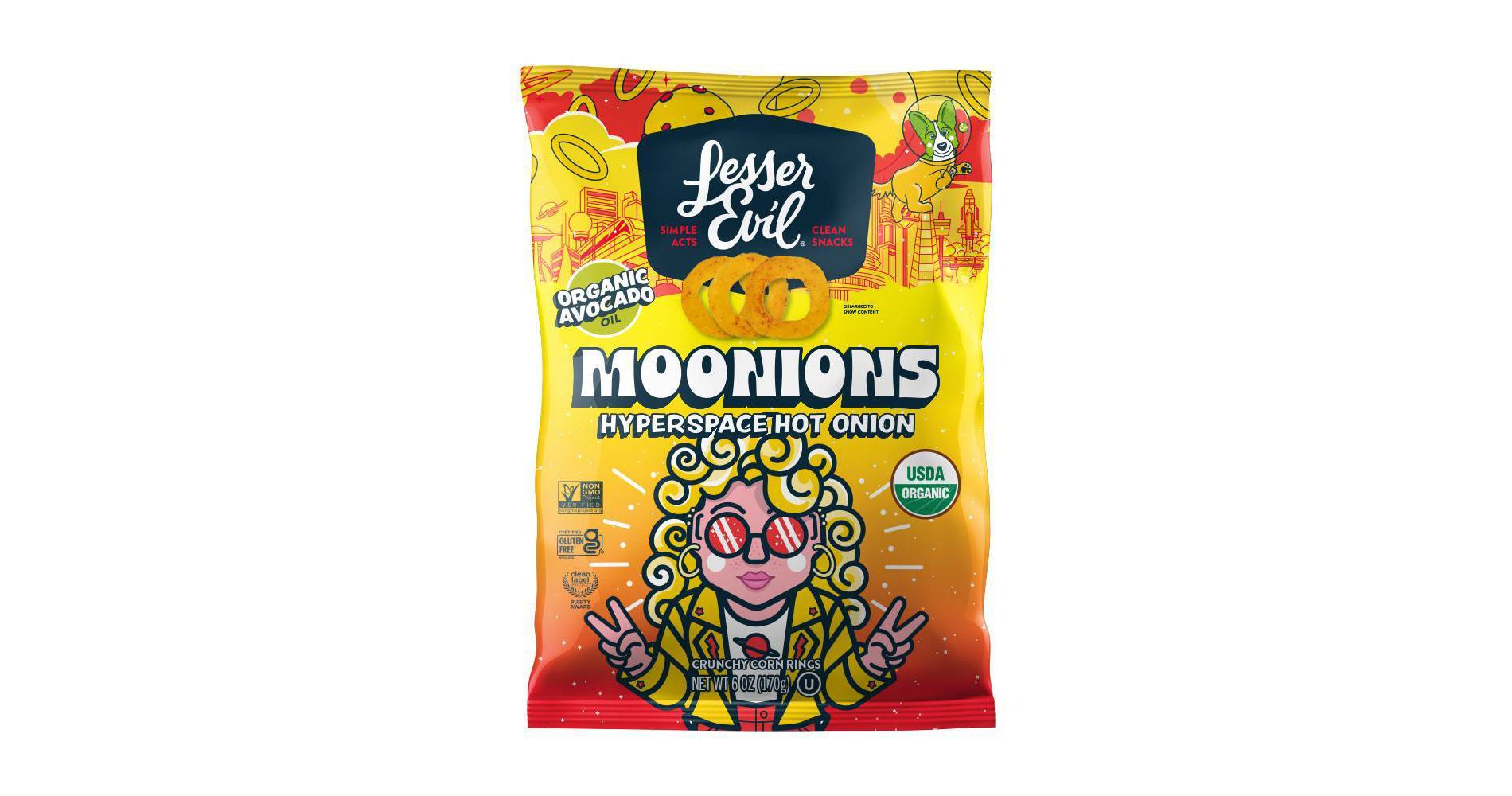 LesserEvil Moonions Hyperspace Hot Onion Chips - 6oz