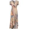 VENUS Womens Wrap Maxi Dress  -  M, Orange Multi - 4 of 4