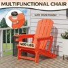 Maggift Outdoor Adirondack Chairs, Plastic Fire Pit Chairs with Drink Holder, Patio Chairs with Stool Legs for Lawn Garden, Orange 31.4"*29.6"*36.4" - 4 of 4