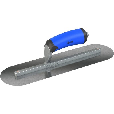 Bon Tool 67-193 Finish Trowel - Round - Car Steel - 14 X 4 - Comfort Grip - Long Shank