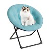 Foldable Saucer Chair, Oversized Faux Fur Lounge Chair with Metal Frame for Adults, Comfy Seat for Bedroom, Dish Dorm Chair - 2 of 4