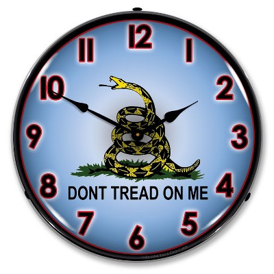 Collectable Sign & Clock | Don't Tread on Me 2 LED Wall Clock Retro/Vintage, Lighted