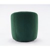 Gulches Dark Green Teddy Fabric Swivel Accent Barrel Chair - 360¡ã Swivel, Ergonomic Backrest, Black Powder-Coated Metal Base, 250 LBS Capacity - 3 of 4