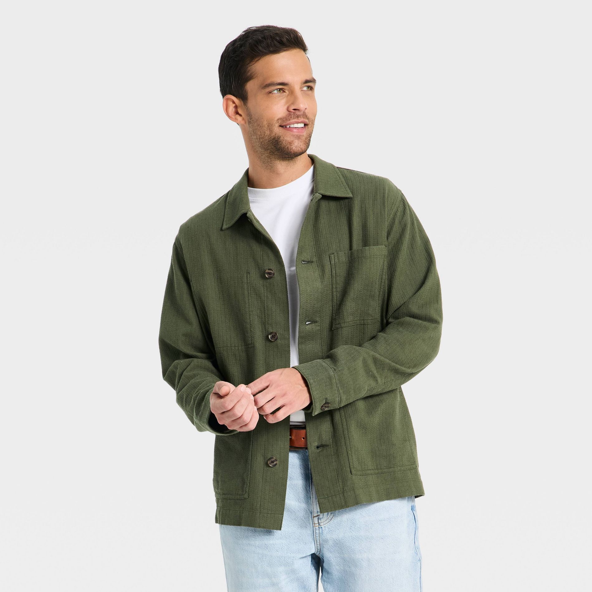 Men's Long Sleeve Collared Button-Down Shirt - Goodfellow & Co™