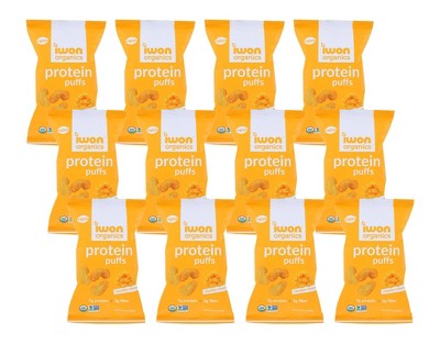 Iwon Organics Cheddar Cheese Protein Puffs - Case of 12/5 oz