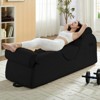 Mjkone Corduroy Yoga Chaise Lounge Chair,Curved Yoga Lounger Sofa with Movable Headrest/Waist Cushion/Footrest,Non-Slip Bottom - 2 of 4