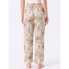 INSPIRE CHIC Women's Lounge Pants Floral Dot Pattern Wide Leg Pants Elastic Waist with Pocket Sleep Nightwear Pajama - 4 of 4