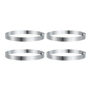 Unique Bargains Stainless Steel Seamless Nonstick Mirror Coating Round Cake Ring 4 Pcs - 1 of 4