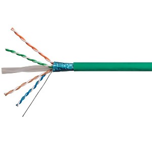 Monoprice Cat6A Ethernet Bulk Cable - 500 Feet - Green | Solid, 550Mhz, F/UTP, CMR, Riser Rated, Pure Bare Copper Wire, 10G, 23AWG, No Logo (UL) (TAA) - 1 of 4