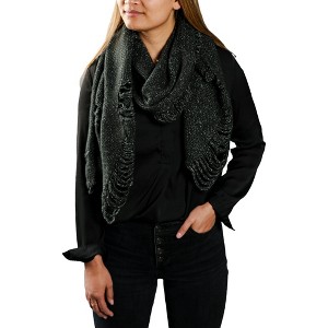Pavilion Gift Company - Onyx - 78" x 14.5" Ripped Scarf - Sweaters and Shawls - 1 of 4